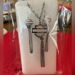 Genuine Harley Davidson tassel necklace and matching earrings